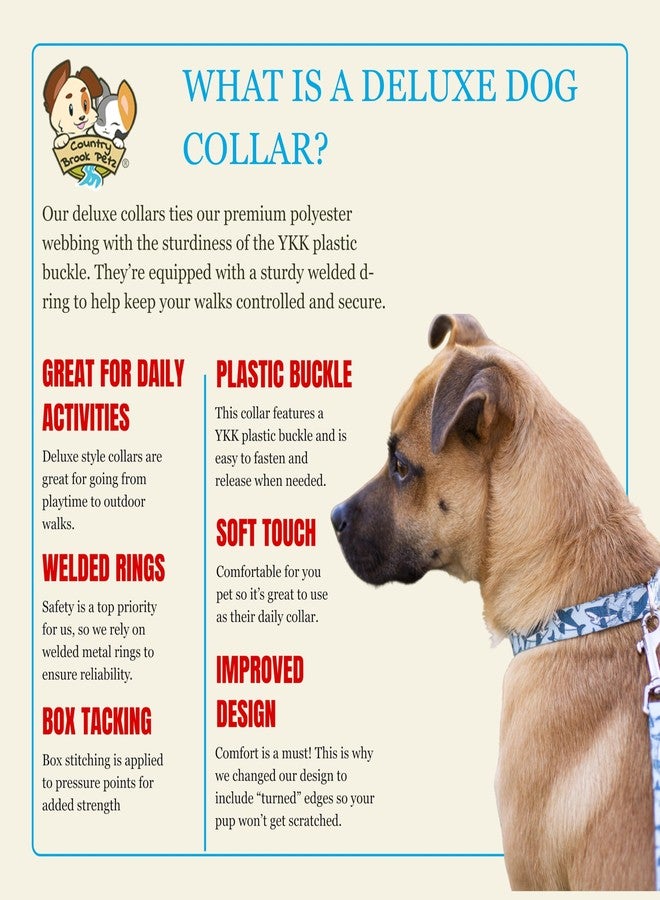 كانتري بروك ديزاين طوق كلاب فاخر من Country Brook Petz - مزين بفراشات مائية - صنع في الولايات المتحدة الأمريكية - مجموعة Critter Corner التي تتميز بتصميمات مستوحاة من المخلوقات (1 بوصة، متوسط) - Image 3